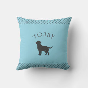 Pastel Blue Labrador Retriever Custom Matching Throw Pillow