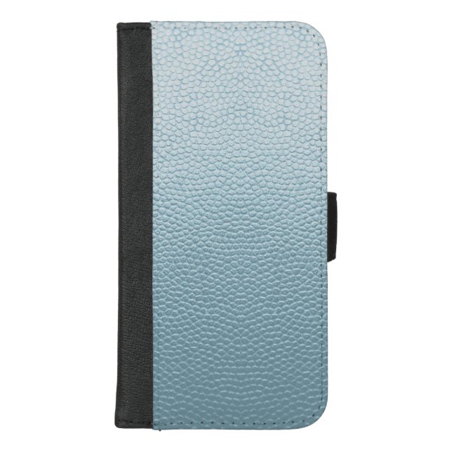 Pastel Blue Leather iPhone Wallet Case (Front)