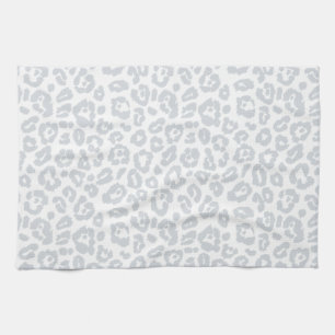 Pastel Blue Leopard Pattern Kitchen Towel