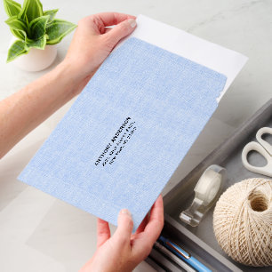 Pastel Blue Linen Texture  Envelope Mailers