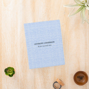 Pastel Blue Linen Texture  Mini Binder