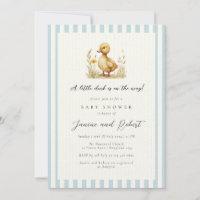 Pastel Blue Little Duck is on the Way Baby Shower