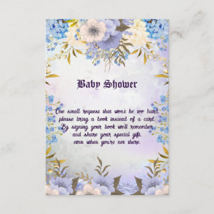 Pastel Blue Little Flower Bud Floral Baby Shower Enclosure Card