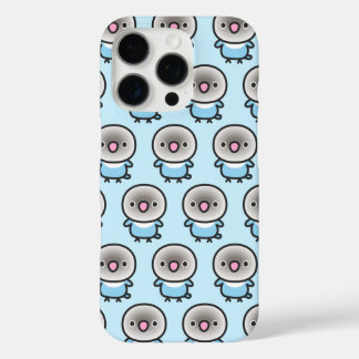 Pastel blue masked lovebird iPhone 16 pro case