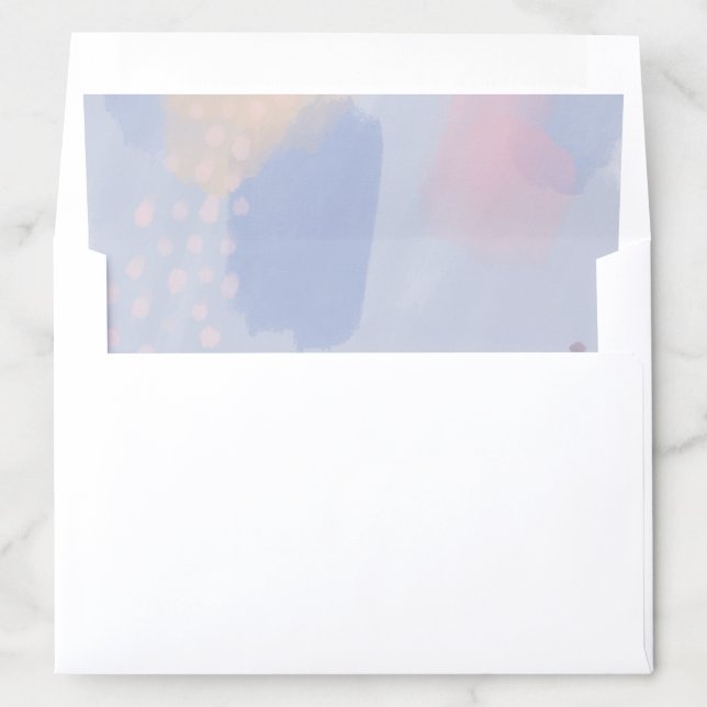 Pastel Blue Modern Art Wedding Envelope Liner (In Envelope)