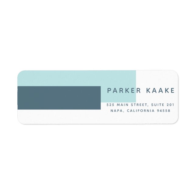 Pastel Blue Modern Geometric Label (Front)