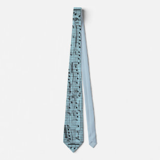 Pastel Blue Music Notes Neck Tie