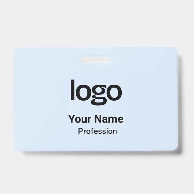 Pastel blue Name Tags Badges (Front)