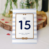 Pastel Blue Nautical Knot Table Number (3.5x5.0)