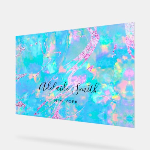 pastel blue opal acrylic sign