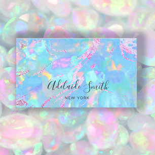 pastel blue opal stone photo Business Card