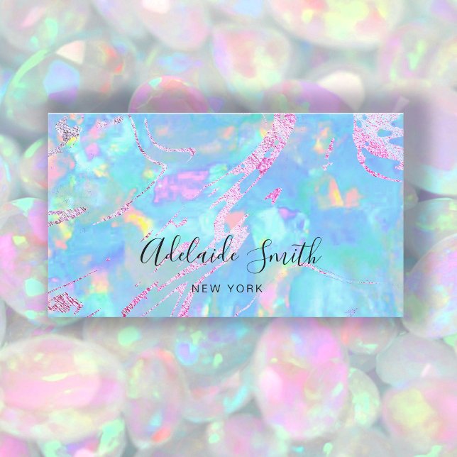pastel blue opal stone photo Business Card (Creator Uploaded)