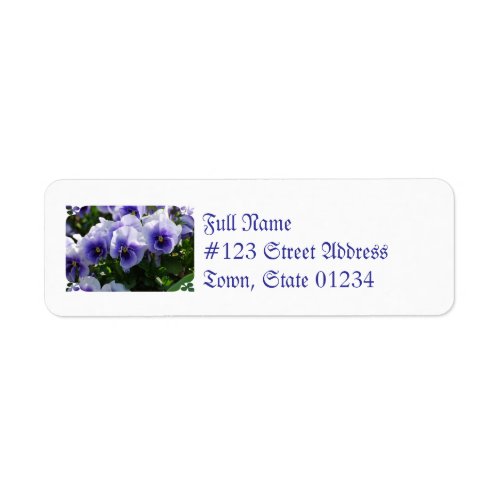 Pastel Blue Pansies Label