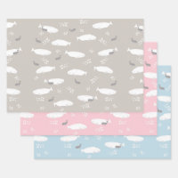 Pastel Blue Pink And Grey Beluga Baby Whale Design