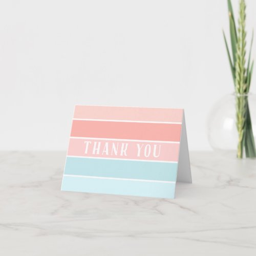 Pastel Blue Pink Baby Shower Thank You Notes