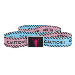 Pastel Blue Pink Bad Girl Caution Tape Belt