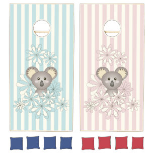 Pastel Blue Pink Koala Baby Shower Kids Party Cornhole Set