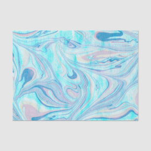 Pastel Blue & Pink Marble Swirls Tissue Paper