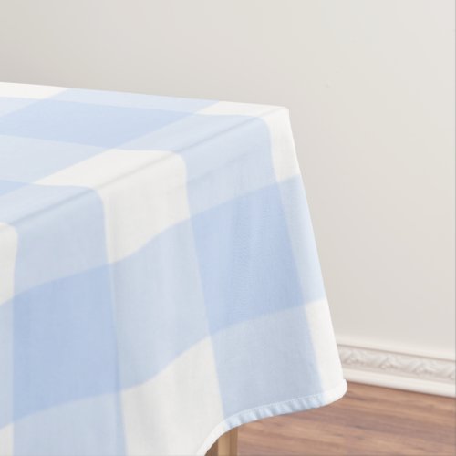 Pastel Blue Plaid Pattern Easter Tablecloth