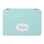 Pastel Blue Polka Dot Personalised iPad Mini Cover
