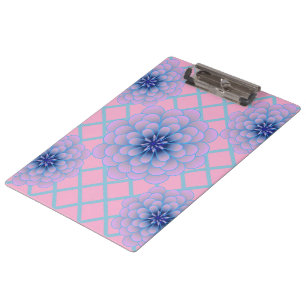 Pastel Blue Purple Floral Pattern Aesthetic Seamle Clipboard