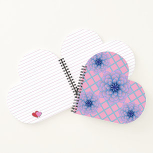 Pastel Blue Purple Floral Pattern Aesthetic Seamle Notebook