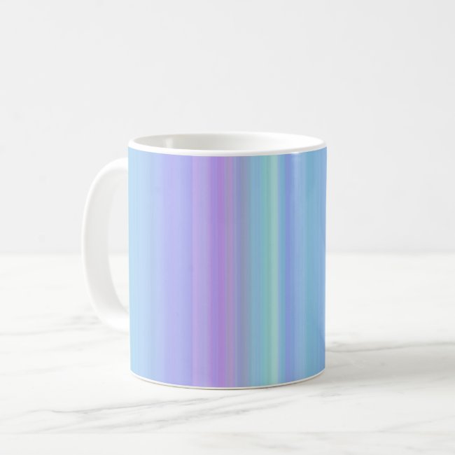 Pastel Blue Purple Green Stripes Mug