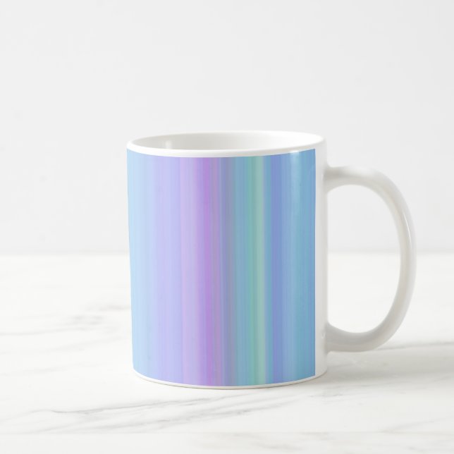 Pastel Blue Purple Green Stripes Mug (Right)
