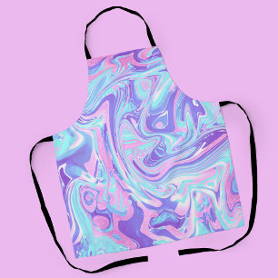 Pastel Blue & Purple Marble Liquid Texture Apron
