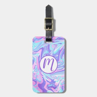 Pastel Blue & Purple Marble Liquid Texture