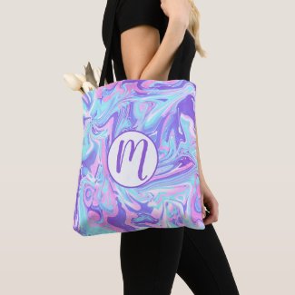 Pastel Blue & Purple Marble Liquid Texture