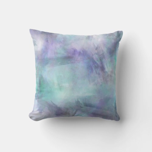 Pastel Blue Purple Watercolor Background Throw Pillow
