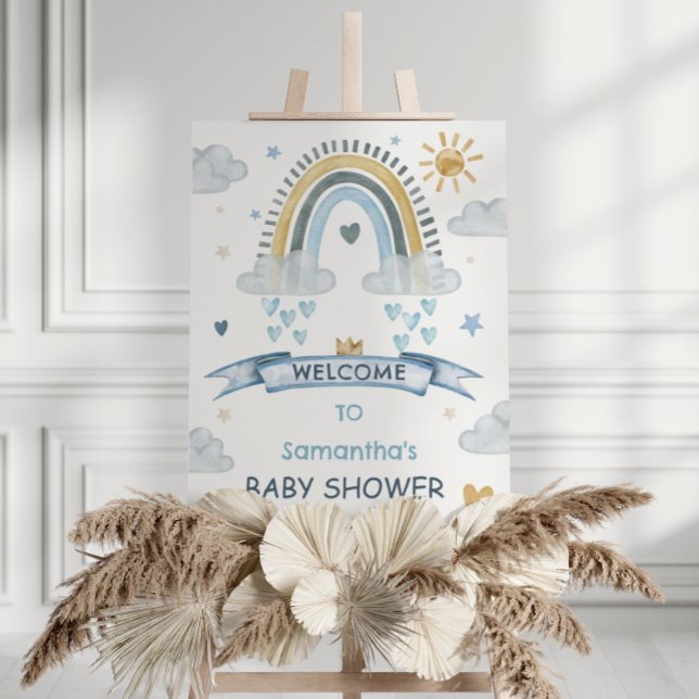 Pastel Blue Rainbow Baby Shower Foam Board (Creator Uploaded)