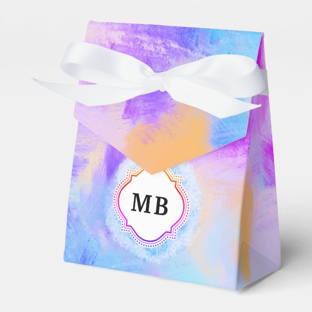 Pastel Blue Rainbow Favor Box (Front Side)