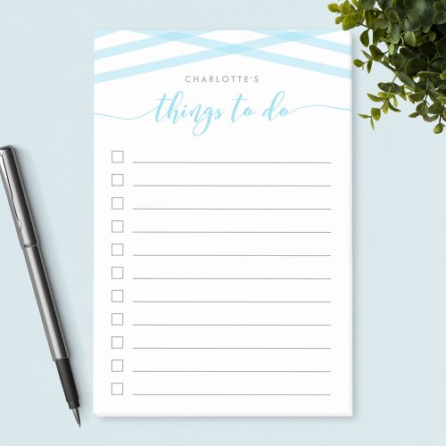 Pastel Blue Relax Script Things To Do List Post_it Notes