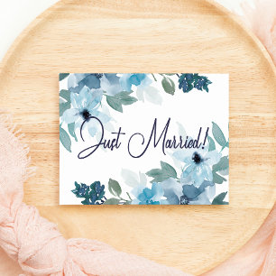 Pastel Blue Roses Floral Wedding Just Married