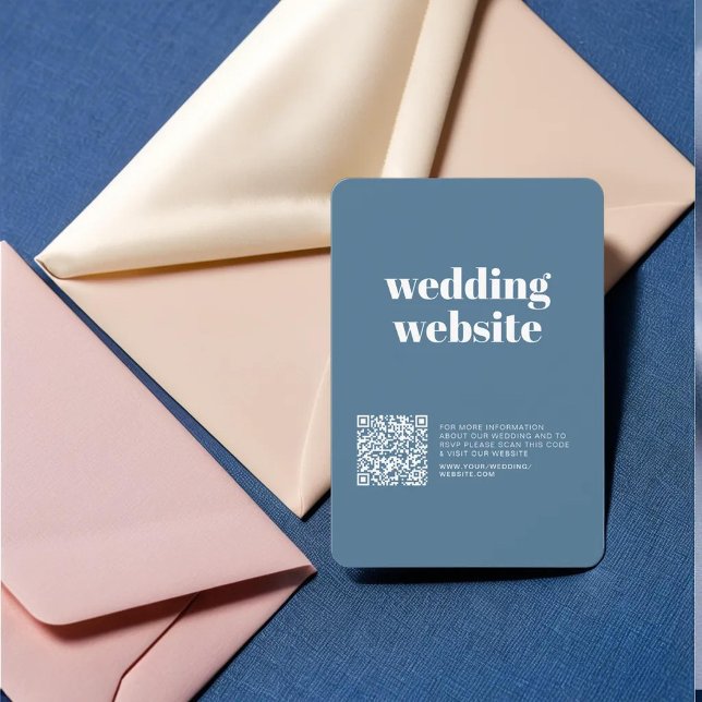 Pastel Blue RSVP Card with QR Code & Customizable (Creator Uploaded)