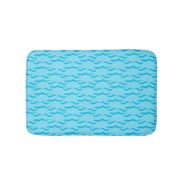 Pastel Blue Sea Water Waves Peaceful Ocean Bath Mat (Front)