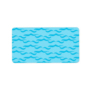 Pastel Blue Sea Water Waves Peaceful Ocean Label
