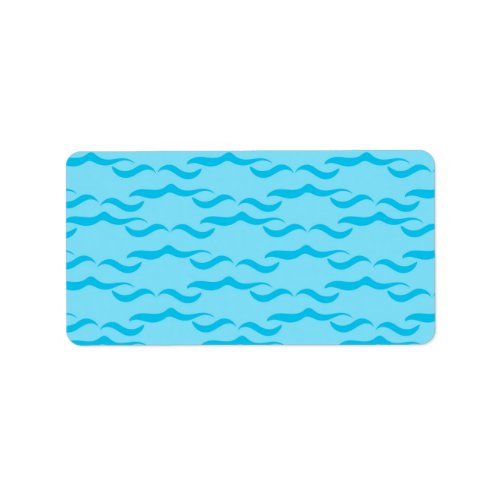 Pastel Blue Sea Water Waves Peaceful Ocean Label