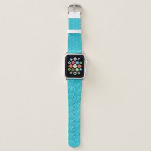 Pastel Blue Seashell Silhouette Diagonal Lines Art Apple Watch Band