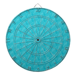 Pastel Blue Seashell Silhouette Diagonal Lines Art Dart Board