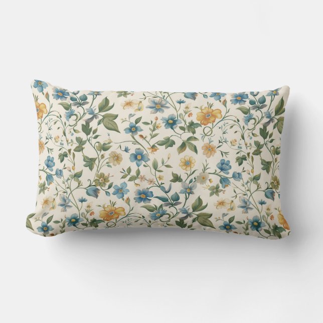 Pastel Blue Serenity Lumbar Pillow (Front)