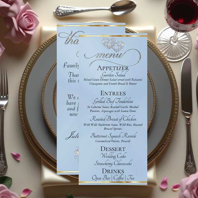 Pastel Blue/Silver - Hearts & Thank You Menu (Creator Uploaded)