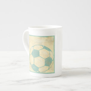 Pastel Blue Soccer Ball by Chariklia Zarris Bone China Mug