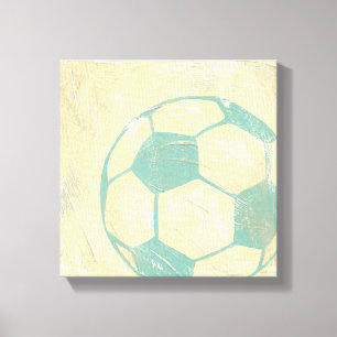 Pastel Blue Soccer Ball by Chariklia Zarris Canvas Print
