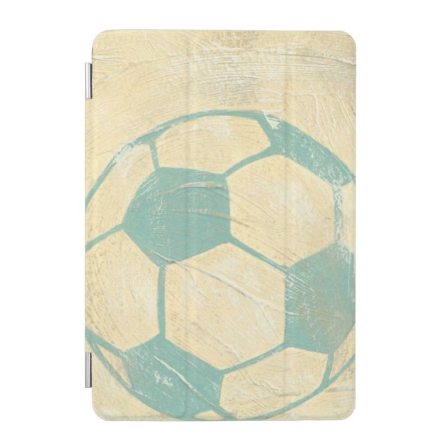 Pastel Blue Soccer Ball by Chariklia Zarris iPad Mini Cover (Front)