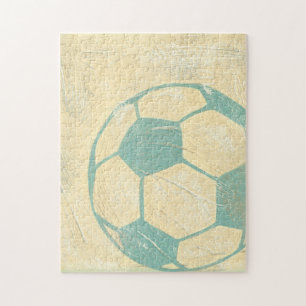 Pastel Blue Soccer Ball by Chariklia Zarris Jigsaw Puzzle