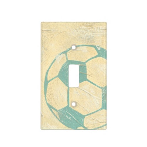 Pastel Blue Soccer Ball by Chariklia Zarris Light Switch Cover
