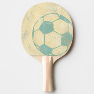 Pastel Blue Soccer Ball by Chariklia Zarris Ping-Pong Paddle